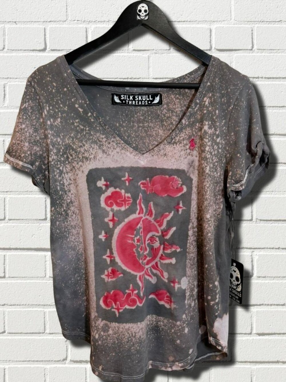 Ralph Lauren Women's Grey and Pink T-shirt